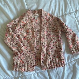 Pink speckled knit cardigan 3T